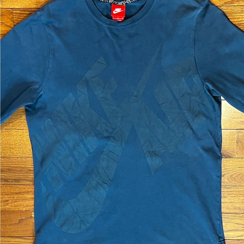 Nike Teal Blue Long Sleeve Heavy Cotton Shirt Men's Large - Picture 3 of 10